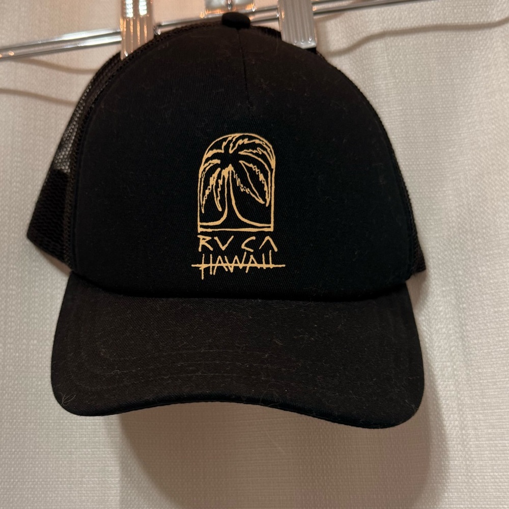 RVCA Hawaii Black Cap with Gold Logo